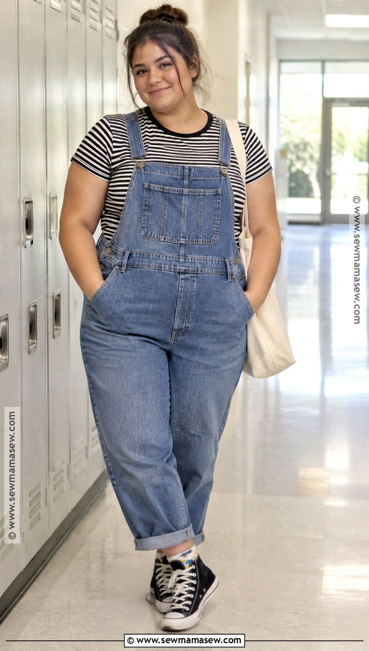 Plus Size Back To School Overalls Outfit - 15 plus size outfits back to school