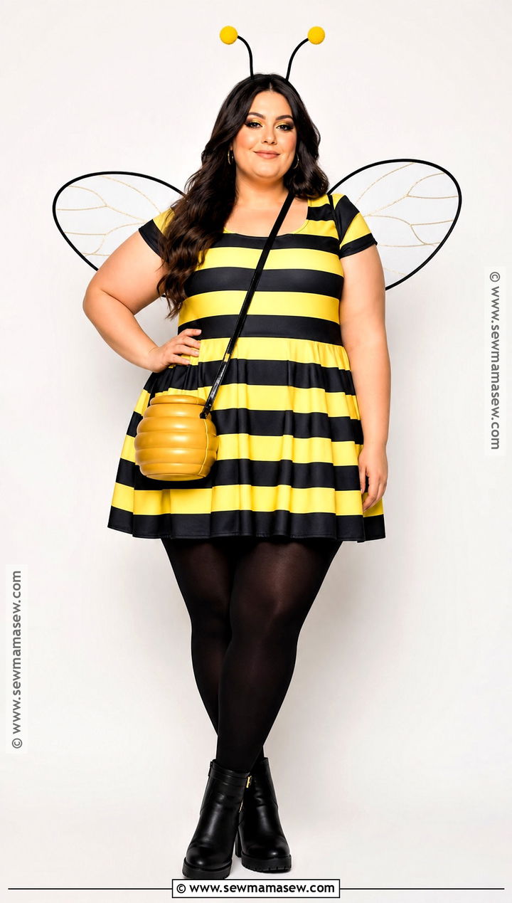 Plus Size Bee Costume With Striped Dress - 40 bee costume ideas