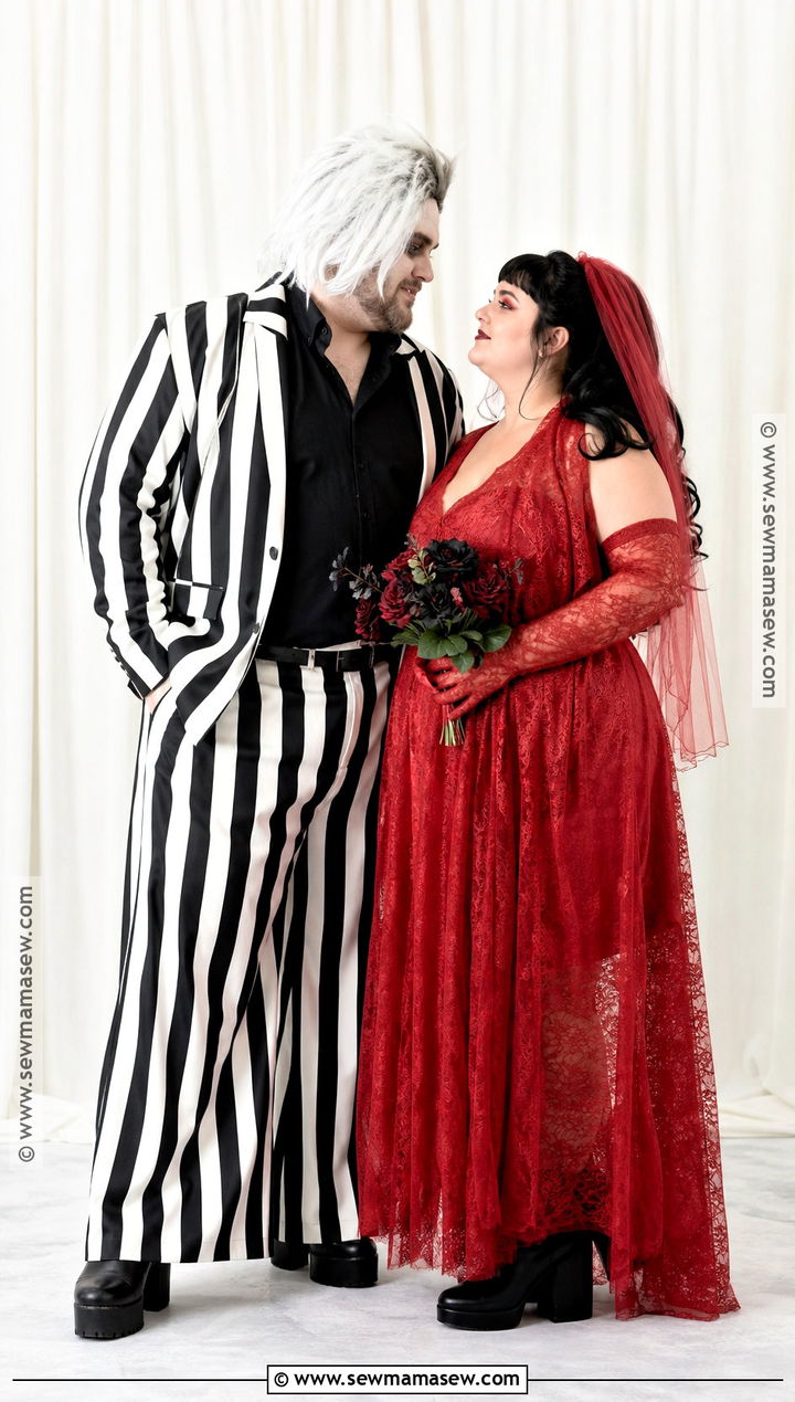 Plus Size Beetlejuice And Lydia Costume - 30 beetlejuice couple costume ideas