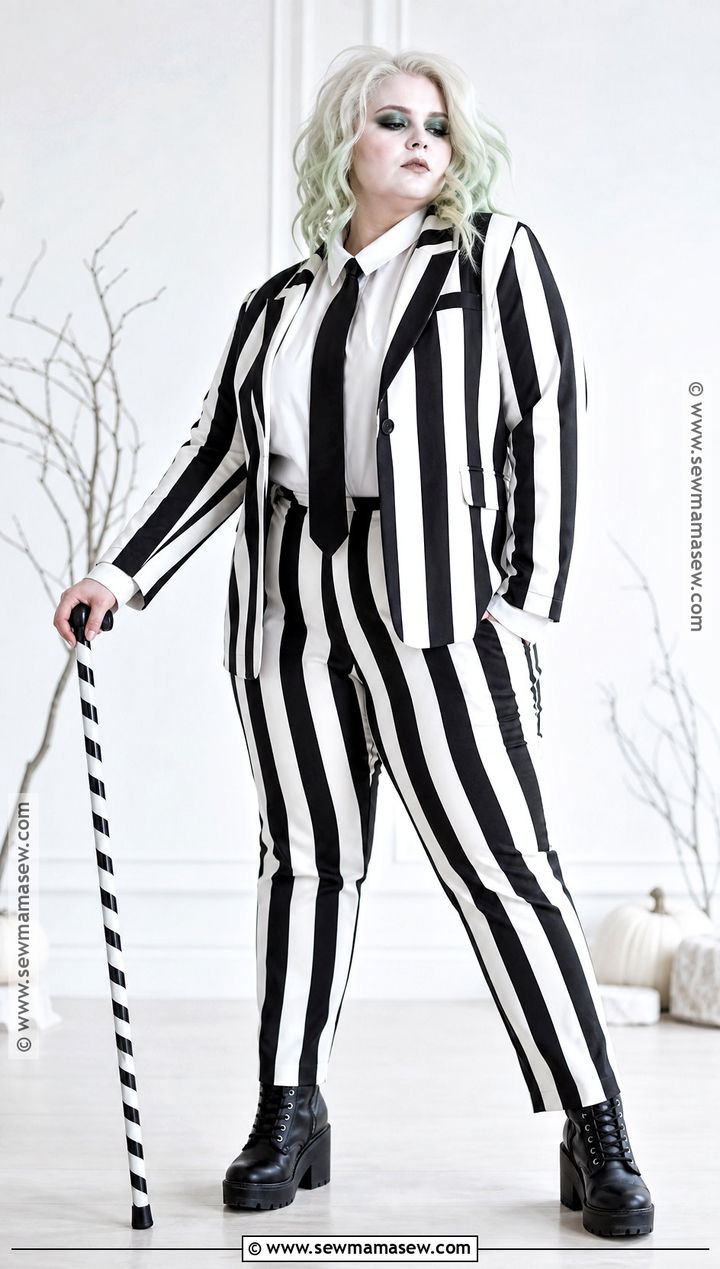 Plus Size Beetlejuice Striped Suit Costume - 35 beetlejuice halloween costume ideas