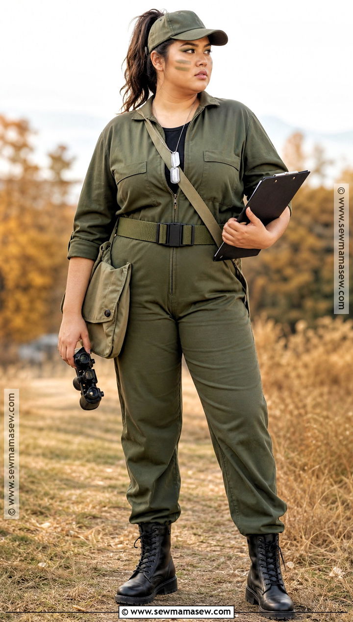 Plus Size Belted Army Costume - 30 Army Halloween Costume Ideas
