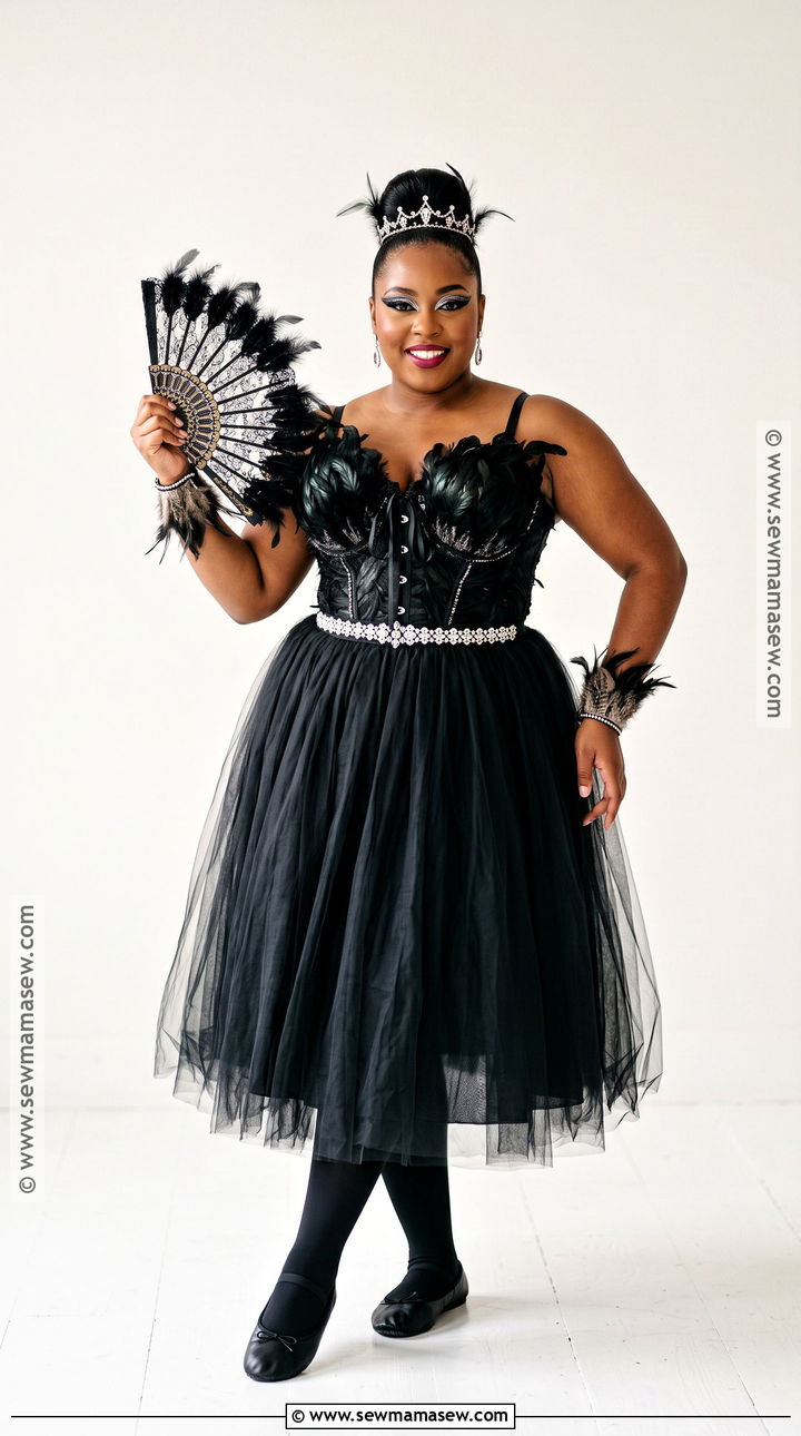 Plus Size Black Swan Costume With Tulle Skirt - 50 black swan costume ideas