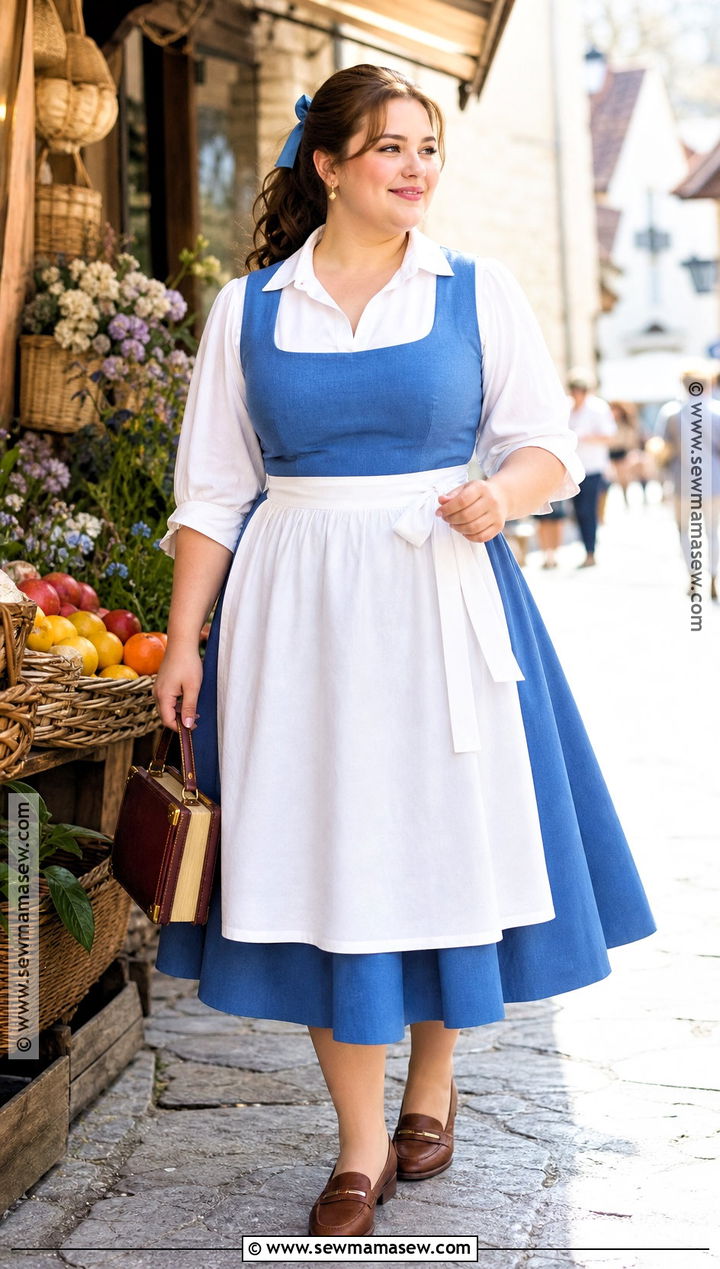 Plus Size Blue Village Belle Costume - 45 belle halloween costume ideas