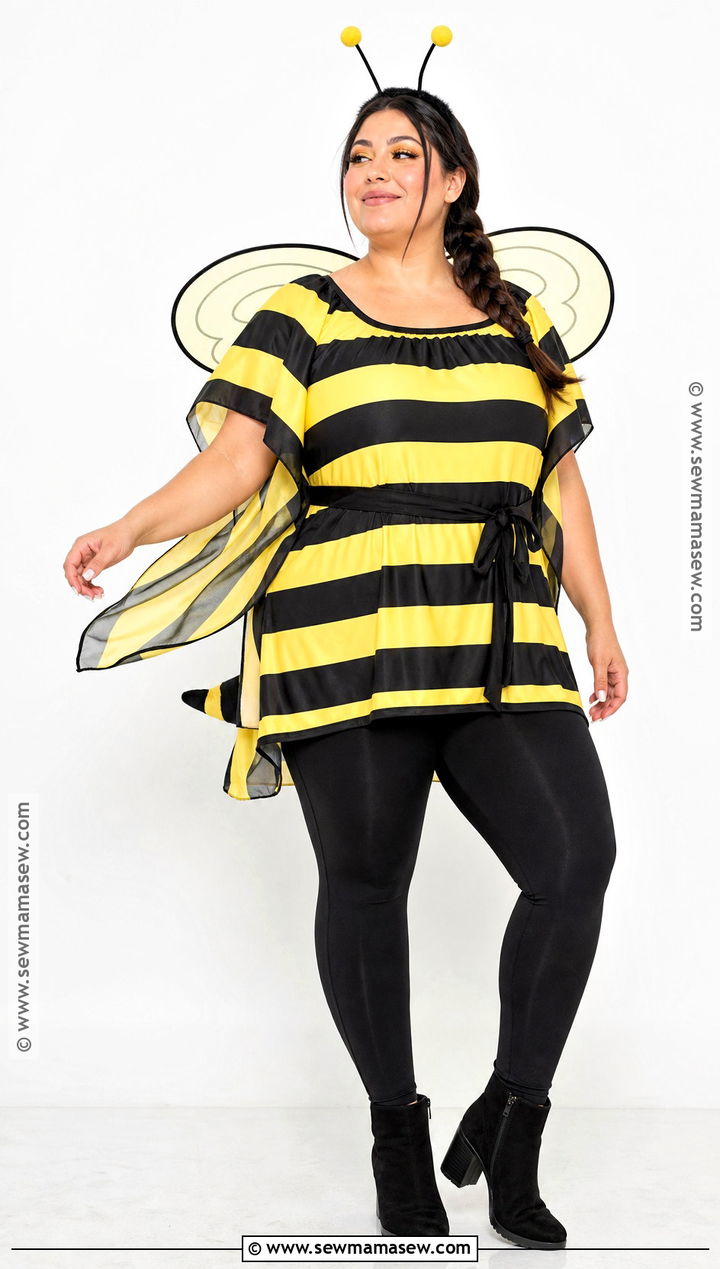 Plus Size Bumble Bee Costume With Striped Tunic - 30 Bumble Bee Costume Ideas for Women