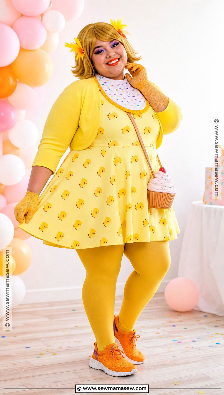 Plus Size Chica Costume With Skater Dress - 30 Chica Halloween Costume Ideas