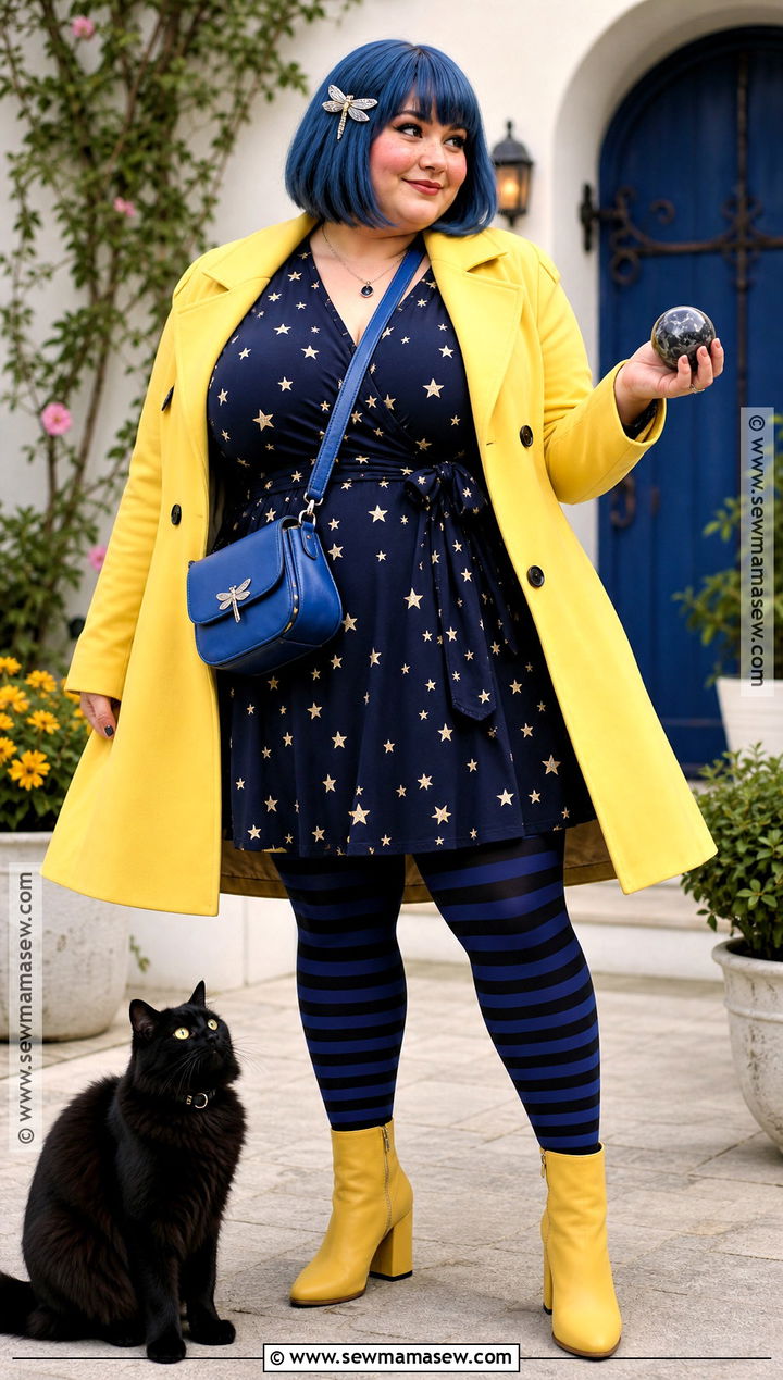 Plus Size Coraline Costume With Swing Coat - 30 caroline costume ideas