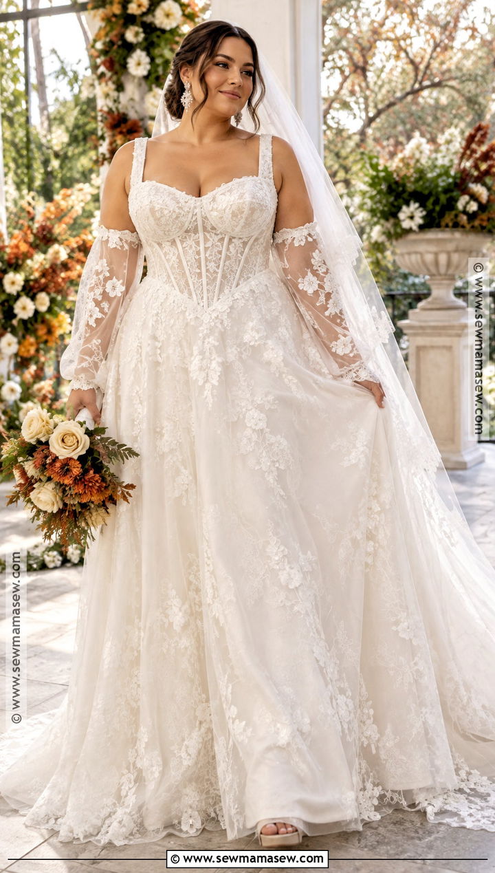 Plus Size Corset A Line Wedding Dress - 15 Fall A Line Wedding Dress Ideas
