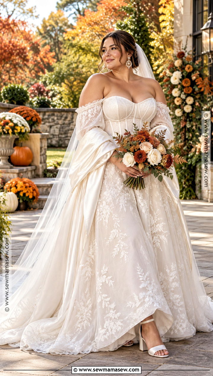 Plus Size Corset Fall Wedding Gown - 20 fall wedding gowns
