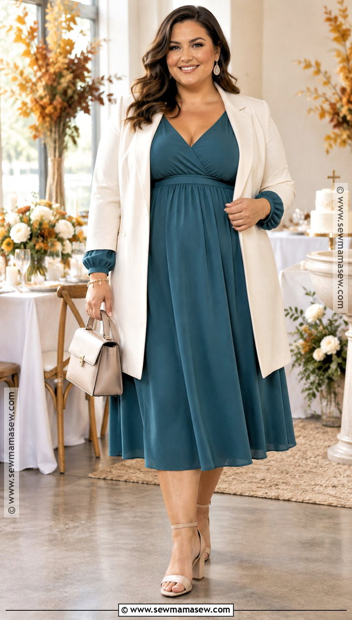 Plus Size Empire Waist Dress Baptism Outfit - 20 Fall Baptism Outfit Ideas for Women