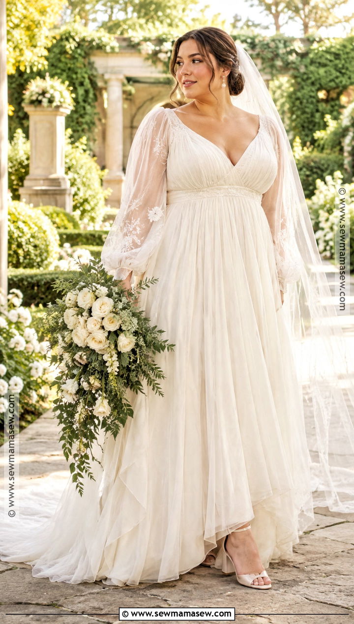 Plus Size Empire Waist Fall Wedding Dress - 15 simple wedding dress fall ideas