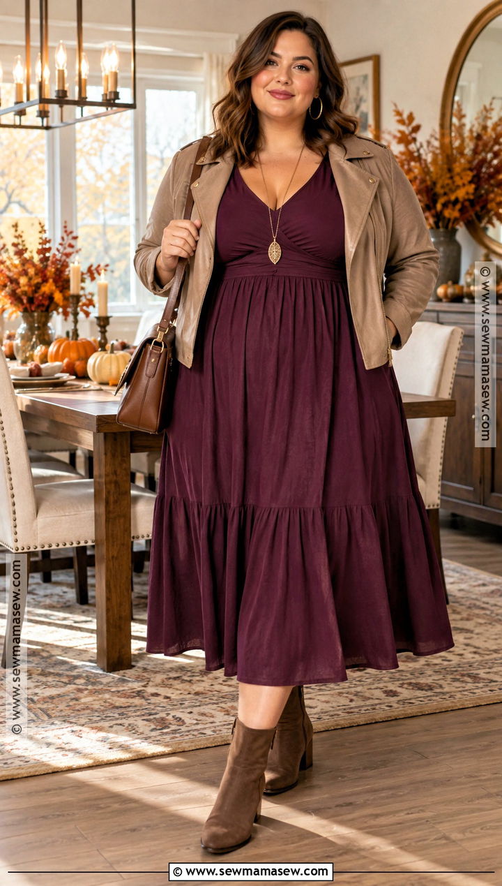Plus Size Empire Waist Thanksgiving Dress - 20 thanksgiving dresses for women