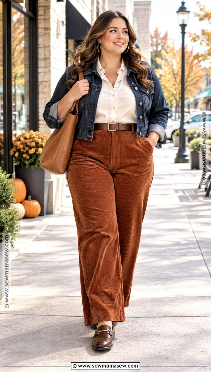 Plus Size Fall Corduroy Pants Outfit - 25 plus size outfits for fall