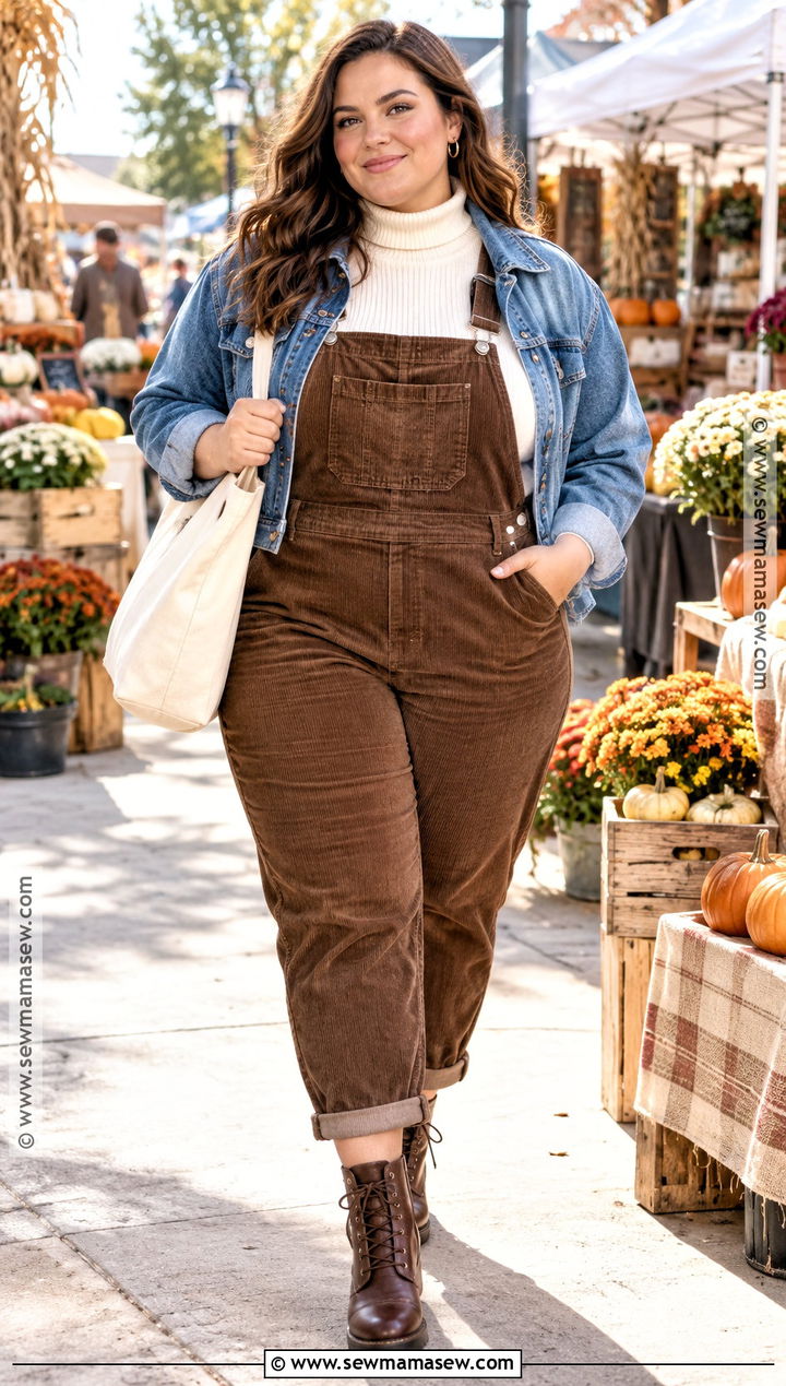 Plus Size Fall Overalls And Sweater Outfit - 25 plus size outfits for fall