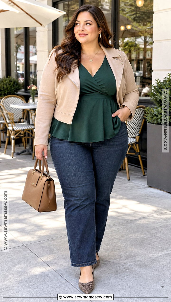 Plus Size Fall Peplum Top And Jeans Outfit - 15 Plus Size Fall Outfit Ideas Big Stomach