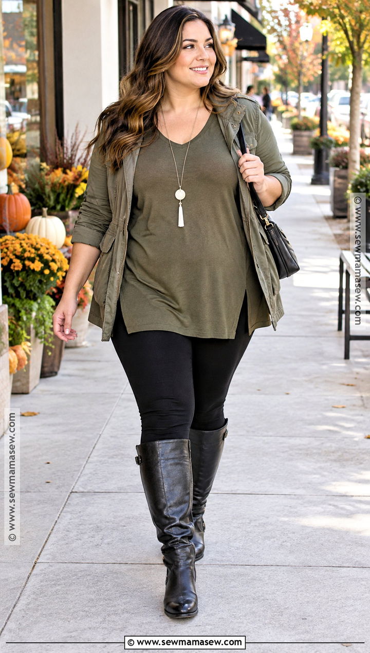 Plus Size Fall Tunic And Leggings Outfit - 15 Plus Size Fall Outfit Ideas Big Stomach