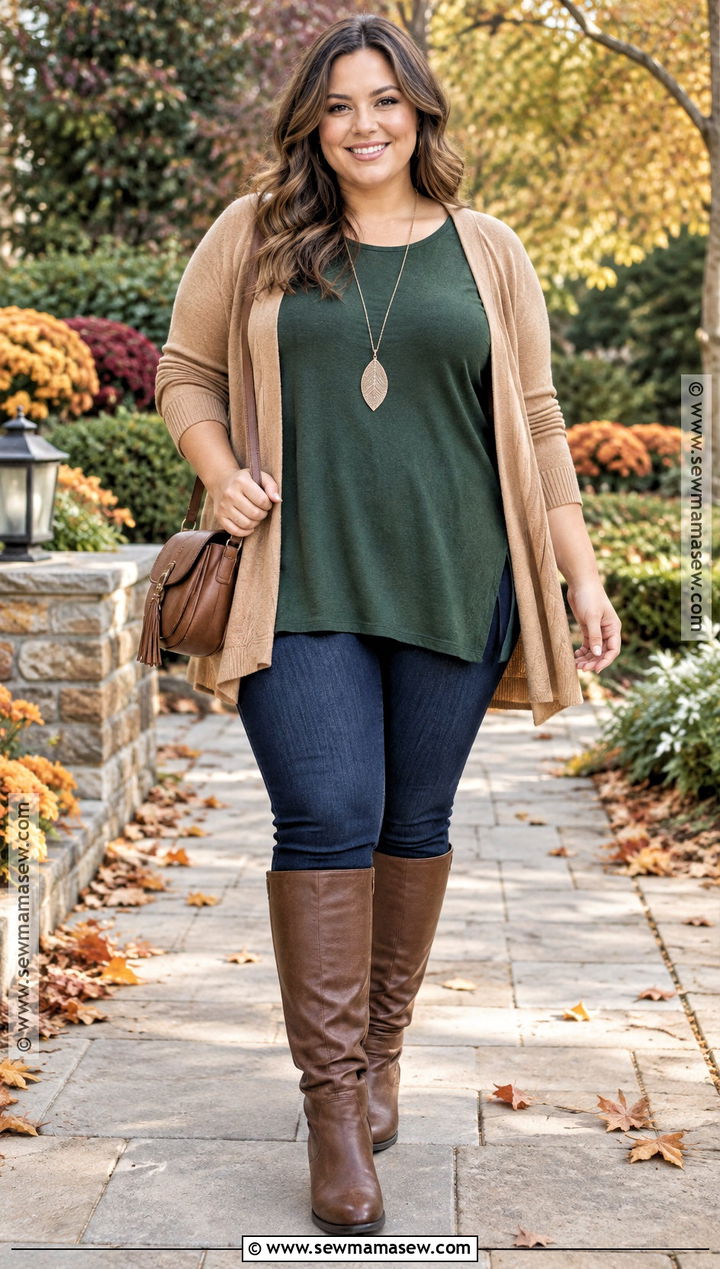 Plus Size Fall Tunic And Skinny Jeans Outfit - 25 plus size outfits for fall