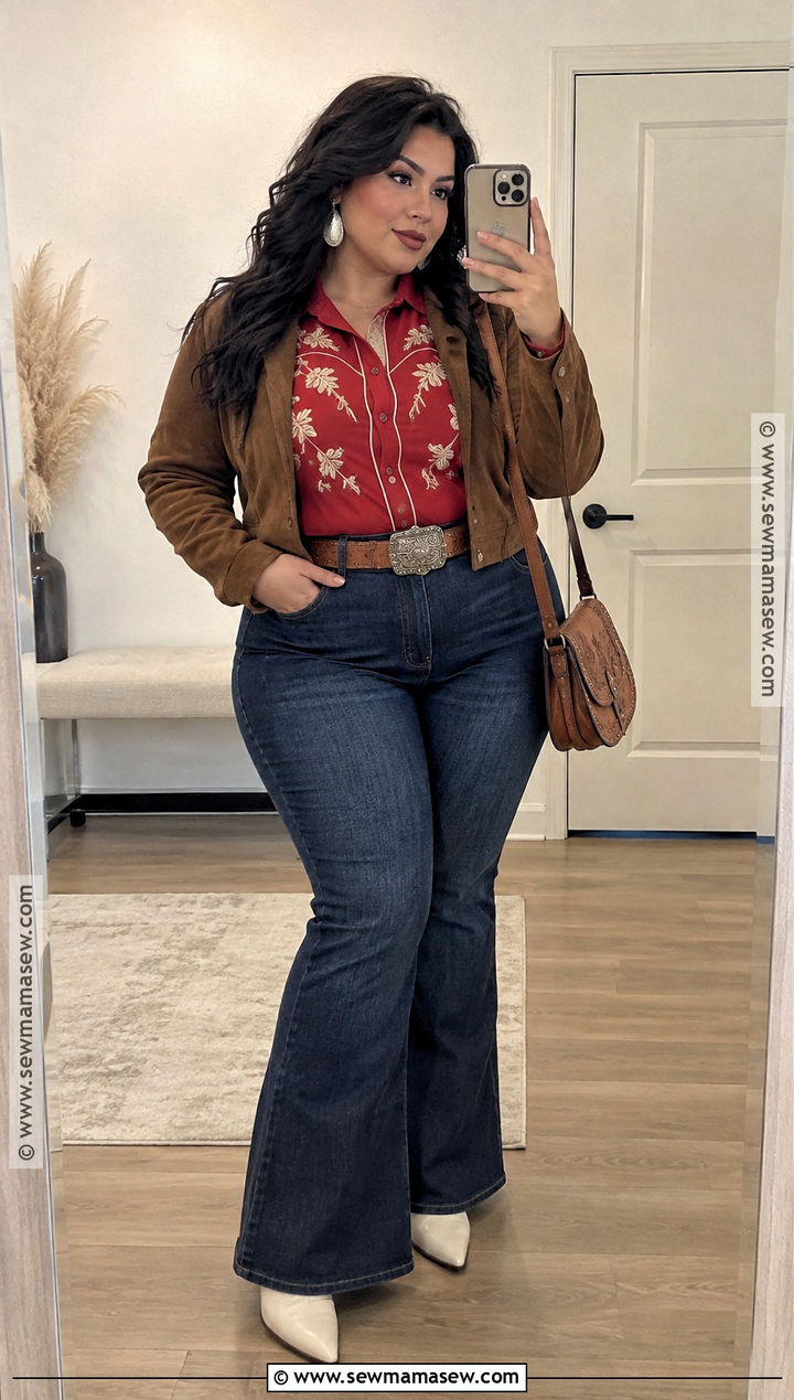 Plus Size Flare Jeans Vaquera Outfit - 20 fall vaquera outfits