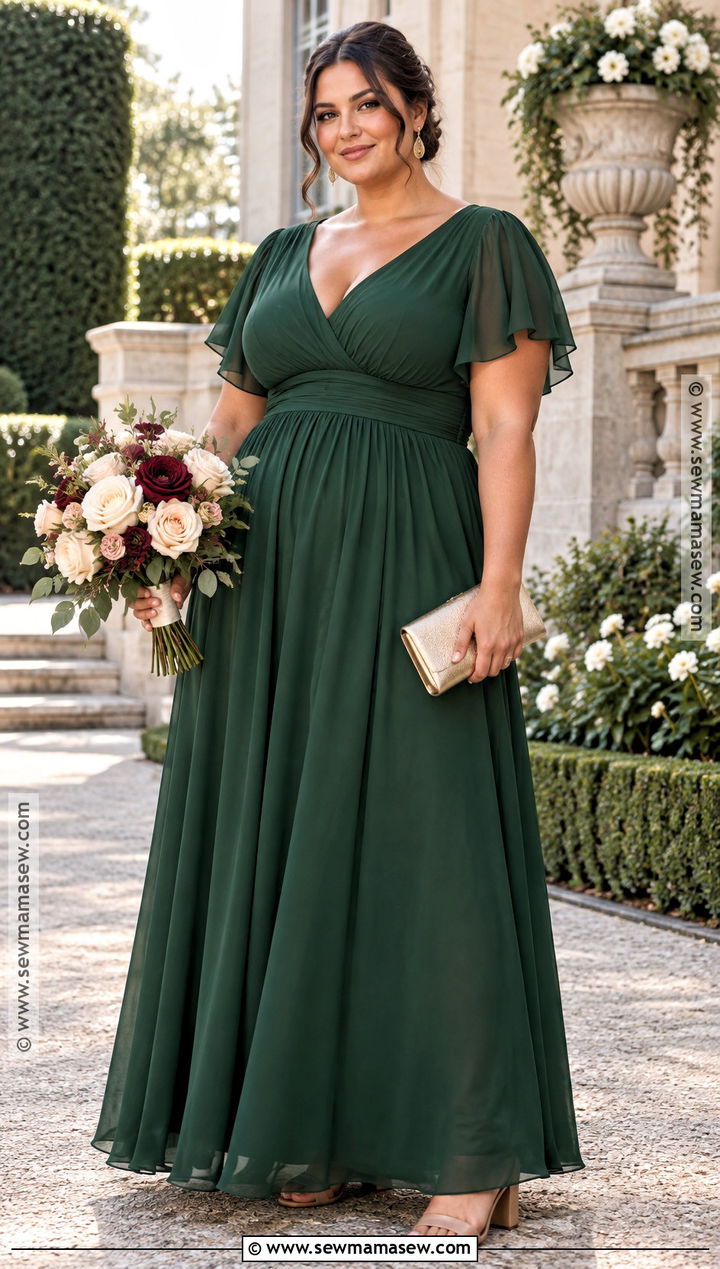 Plus Size Forest Green Bridesmaid Dress - 15 October Bridesmaid Dresses Green