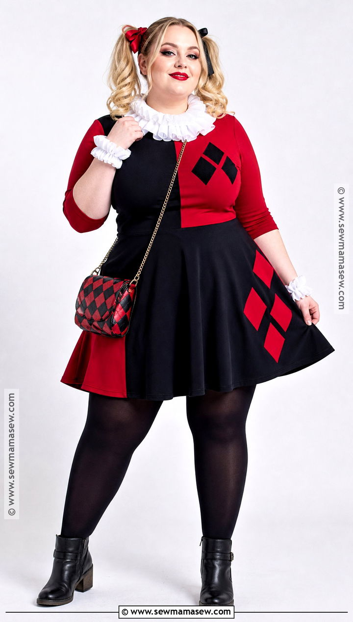 Plus Size Harley Quinn Skater Dress Costume - 50 harley quinn costume ideas