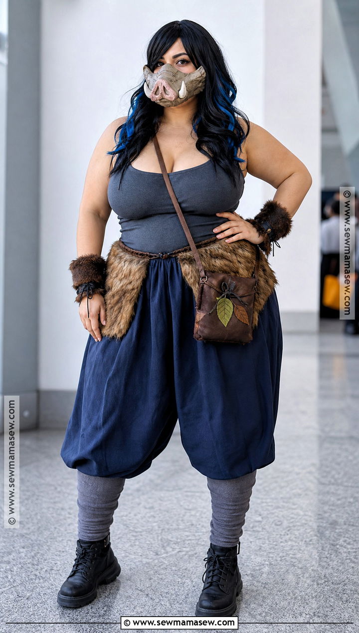Plus Size Inosuke Cosplay With High Waisted Pants - 30 Inosuke Cosplay Ideas for Females