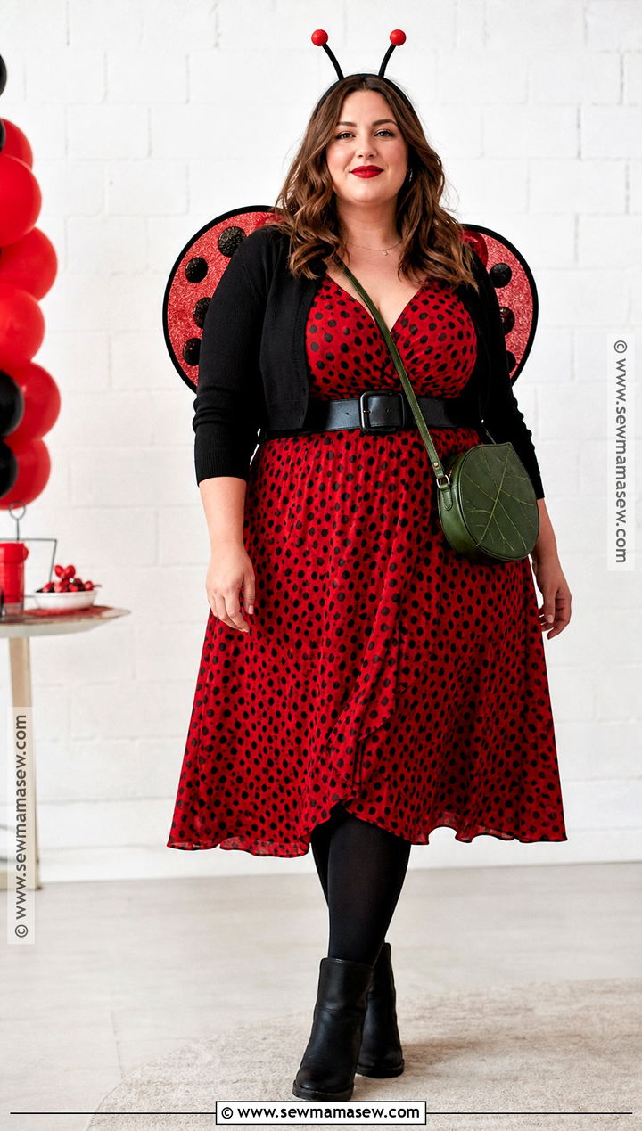 Plus Size Ladybird Costume With Midi Dress - 30 ladybird costume ideas