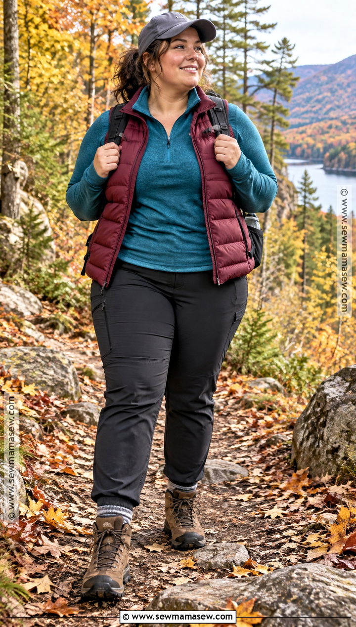 Plus Size Layered Fall Hiking Outfit - 25 fall hiking outfits