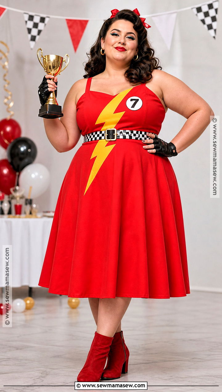 Plus Size Lightning McQueen Dress Costume - 30 Lightning Mcqueen Costume Ideas for Women