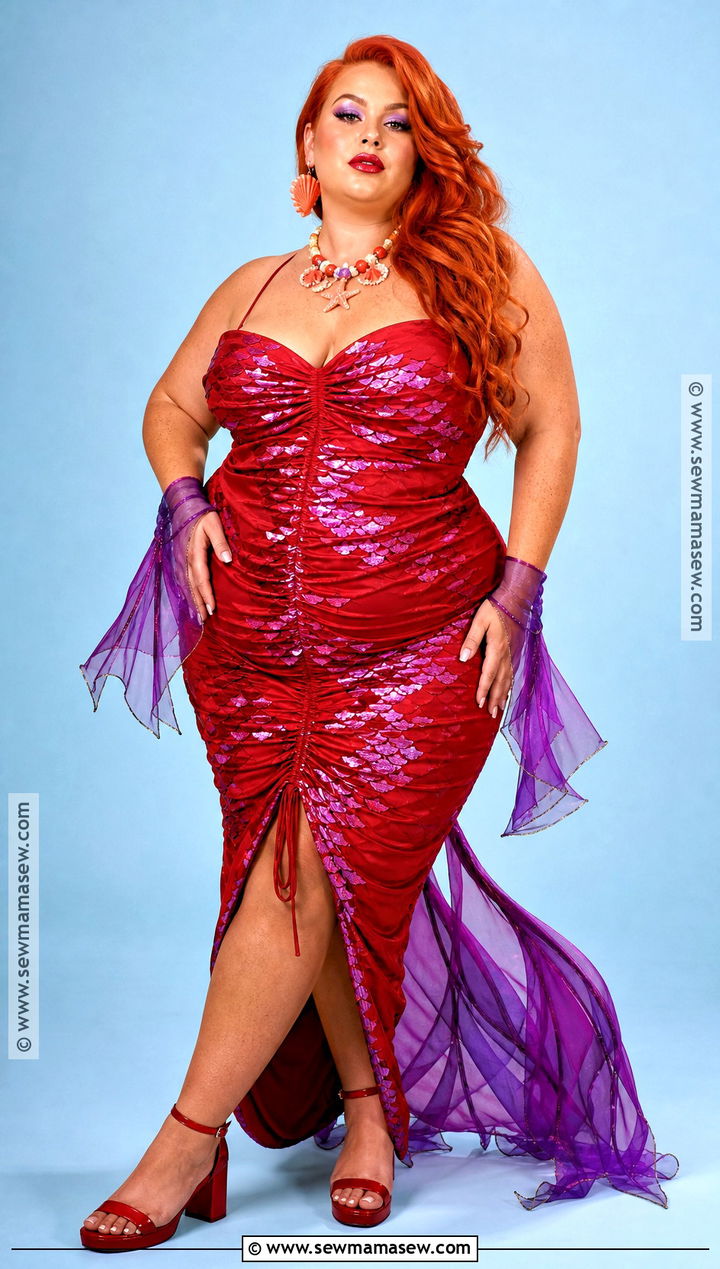 Plus Size Lola Shark Tale Costume With Ruched Red Dress - 35 lola shark tale costume ideas