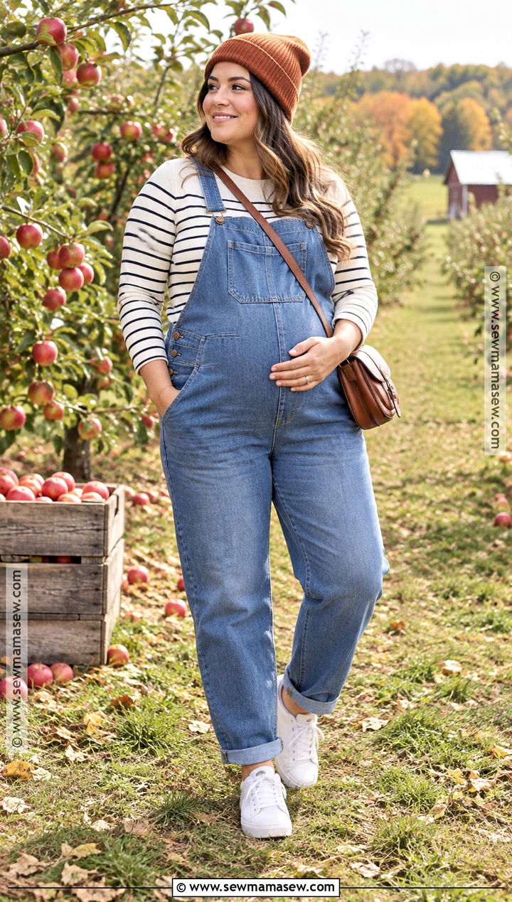 Plus Size Maternity Overalls And Long Sleeve Top Outfit - 15 plus size maternity clothes fall