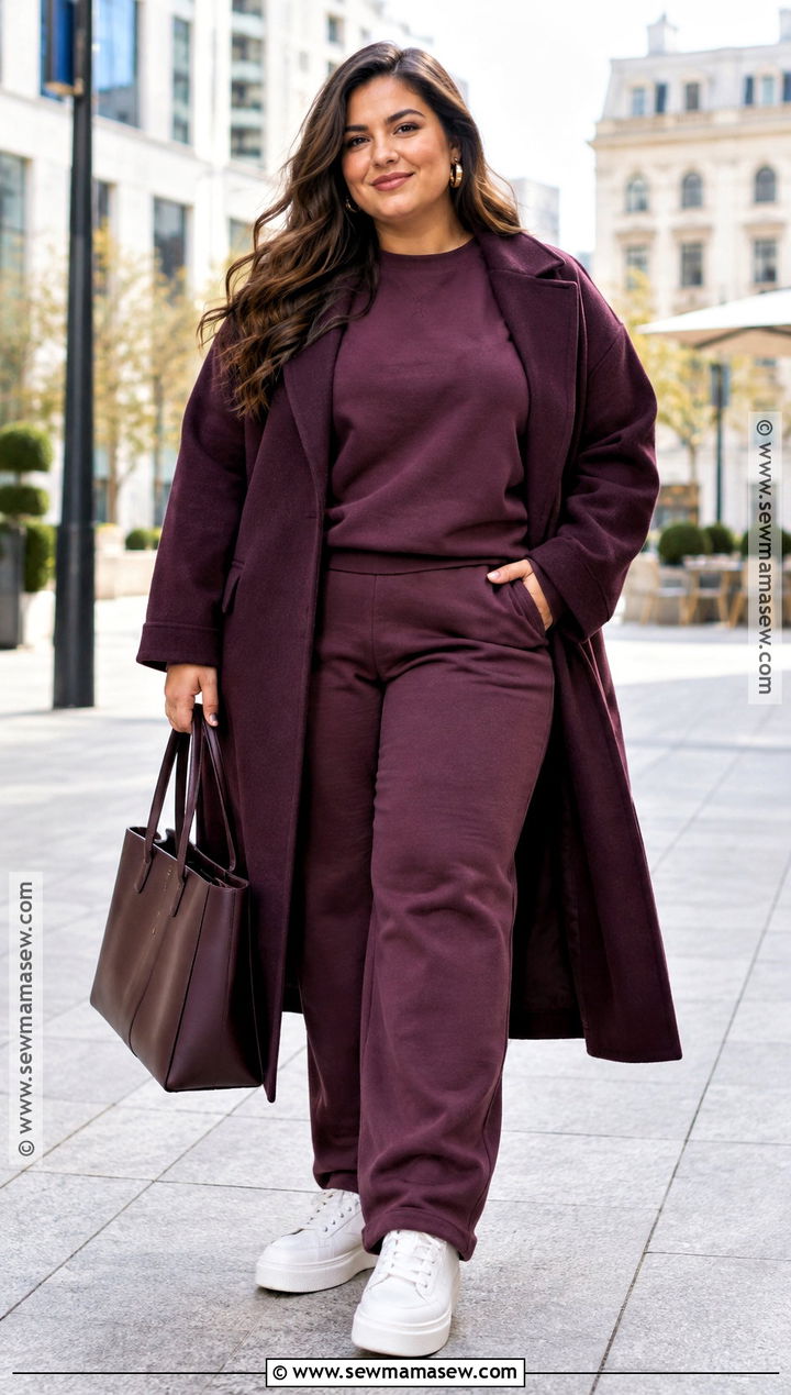 Plus Size Monochrome Fall Sweats Outfit - 20 fall sweats outfits