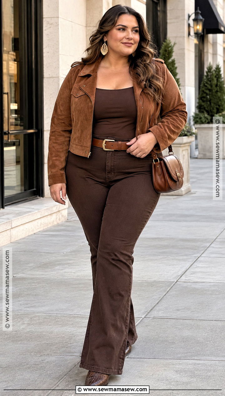 Plus Size Nashville Monochrome Brown Western Outfit - 15 nashville outfits fall night for plus size