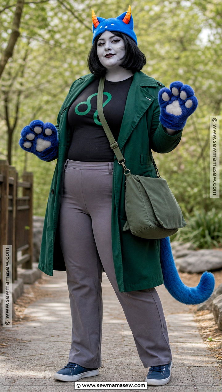 Plus Size Nepeta Cosplay With Custom Green Coat - 30 Nepeta Cosplay Ideas