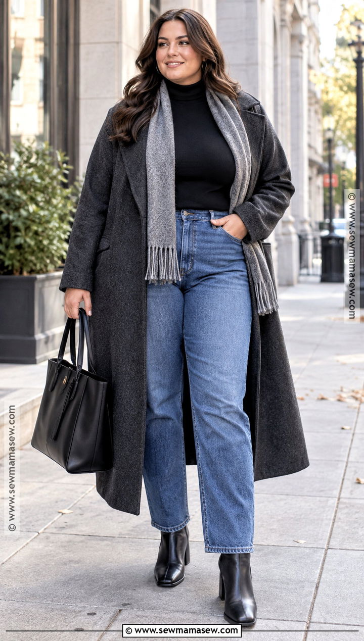 Plus Size Oversized Coat And Jeans Outfit - 15 2026 Fall Fashion Trends Women for Plus Size