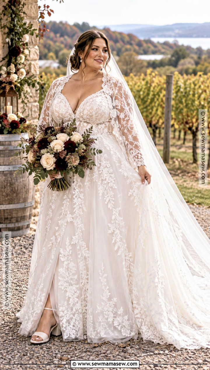 Plus Size Rustic Fall Wedding Dress - 20 rustic fall wedding dress ideas