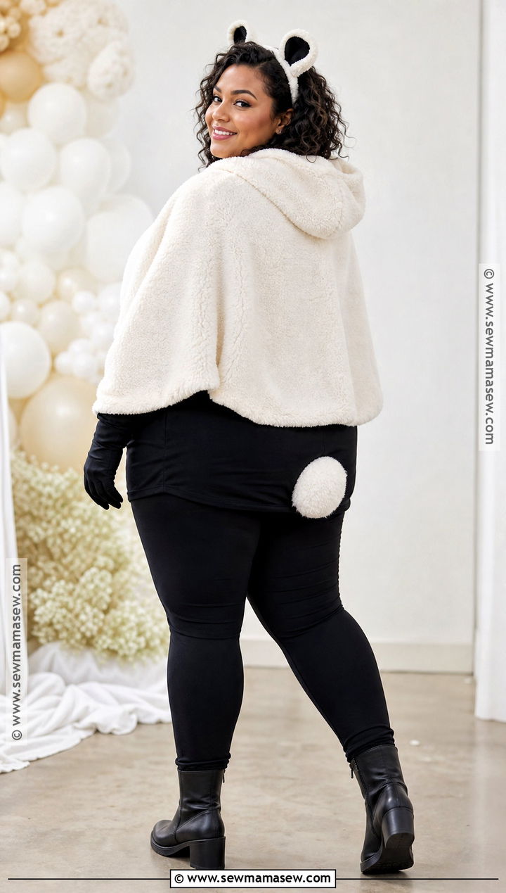 Plus Size Sheep Costume With Fleece Poncho - 30 Sheep Costume Ideas for Women