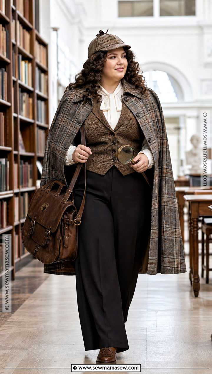 Plus Size Sherlock Holmes Costume With Cape Coat - 30 Sherlock Holmes Costume Ideas for Women