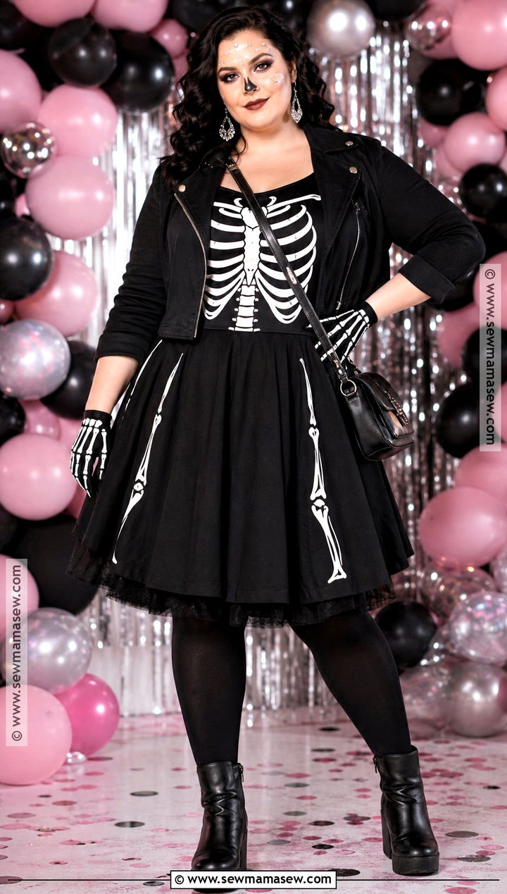 Plus Size Skeleton Dress Costume - 30 skeleton clothes