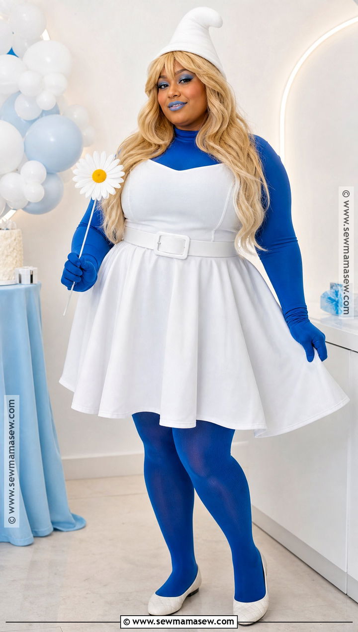 Plus Size Smurfette Costume With Fit And Flare Dress - 35 smurfette costume ideas