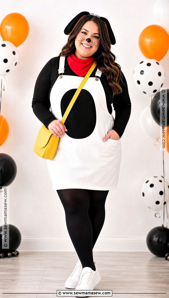 Plus Size Snoopy Costume With Overall Dress - 30 Snoopy Costume Ideas for Women