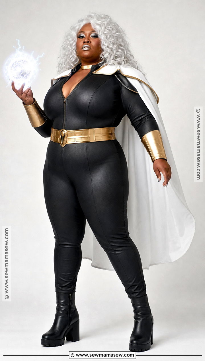 Plus Size Storm Cosplay With White Cape - 30 storm cosplay ideas