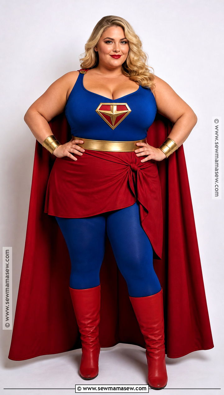 Plus Size Supergirl Costume With Wrap Skirt - 30 Super Girl Costume Ideas for Women