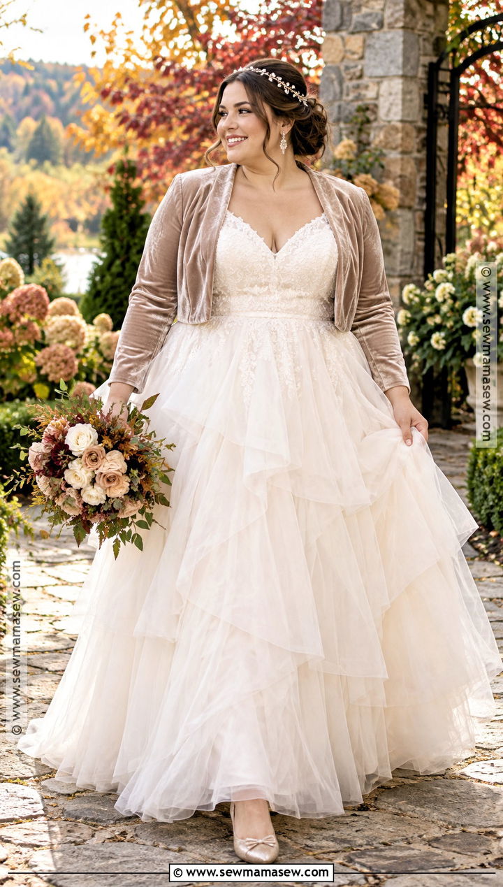 Plus Size Tiered Tulle Wedding Dress - 15 Fall Wedding Dress Plus Size Bohemian Ideas