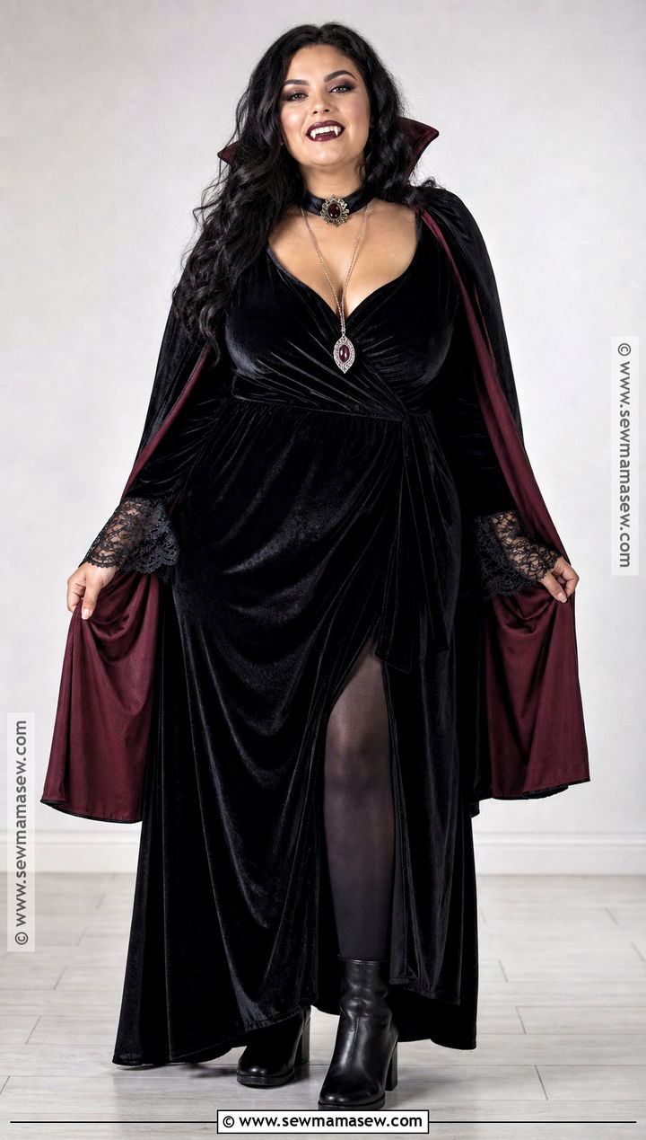 Plus Size Vampire Costume With Wrap Dress - 30 vampire costume inspo ideas for women