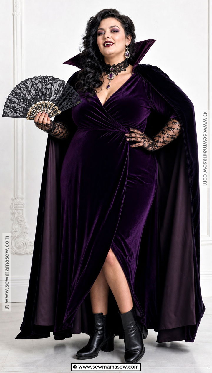 Plus Size Vampire Costume With Wrap Dress - 30 Halloween Vampire Costumes for Women