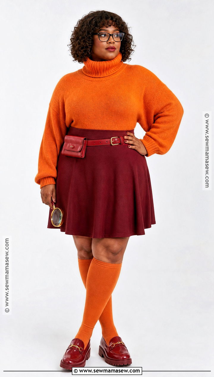 Plus Size Velma Costume With Skater Skirt - 30 velma costume ideas for black women