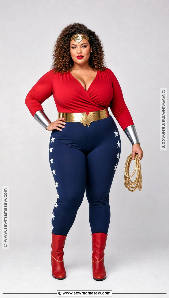 Plus Size Wonder Woman Costume With Blue Leggings - 50 wonder woman costume ideas