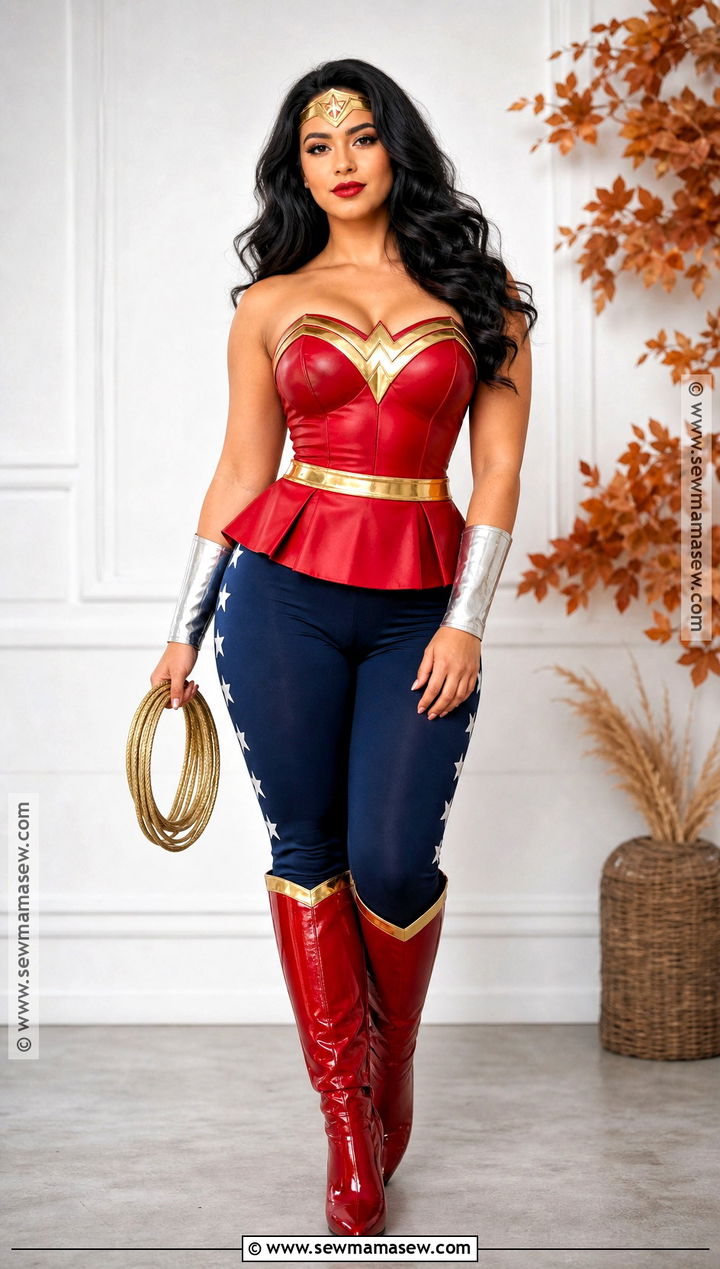 Plus Size Wonder Woman Costume With Peplum Top - 50 wonder woman costume ideas
