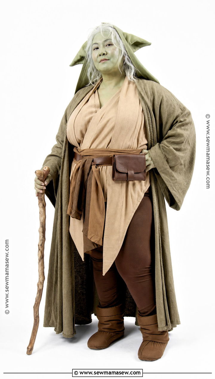 Plus Size Yoda Costume With Draped Robe - 35 yoda costume ideas