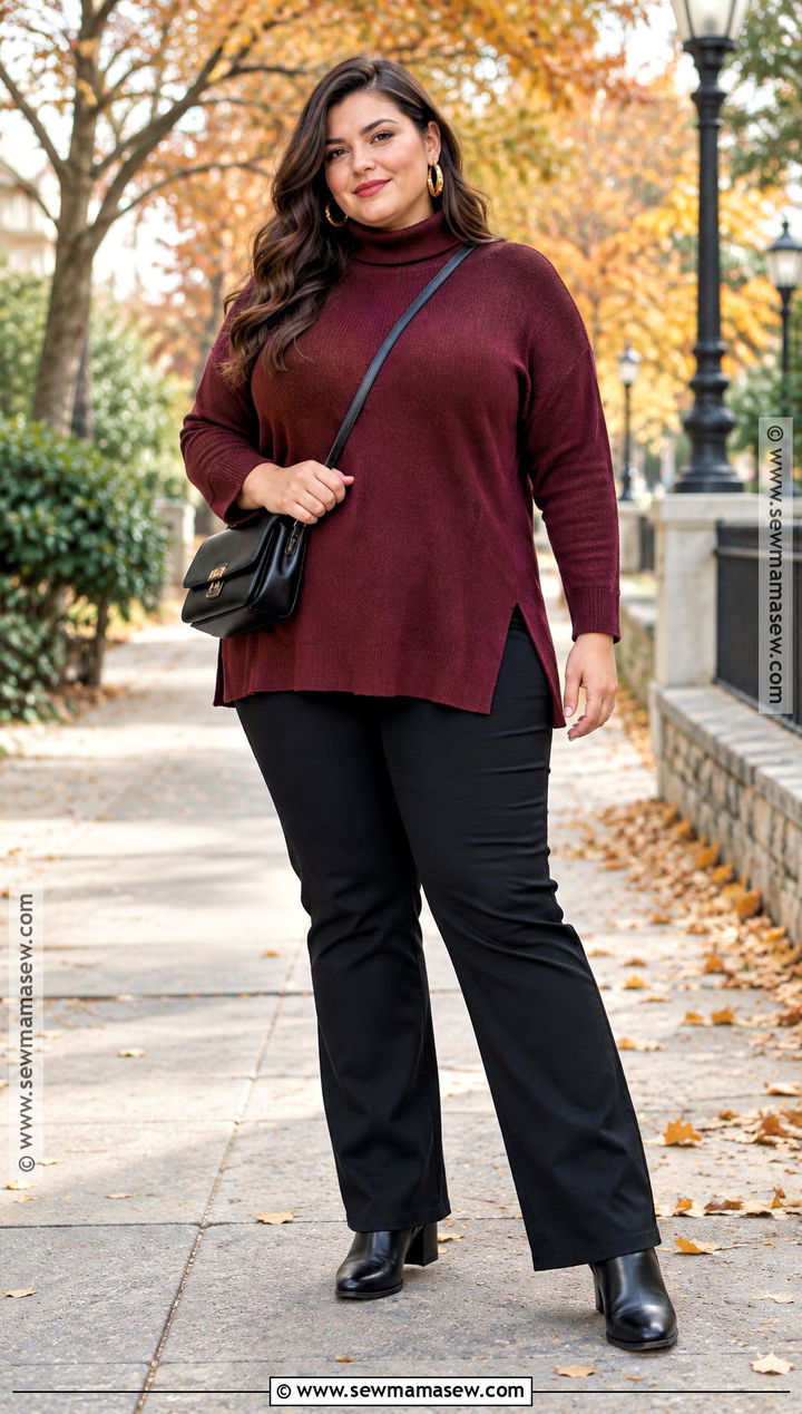 Plus Size Yoga Pants With Tunic Sweater - 25 yoga pants outfit fall