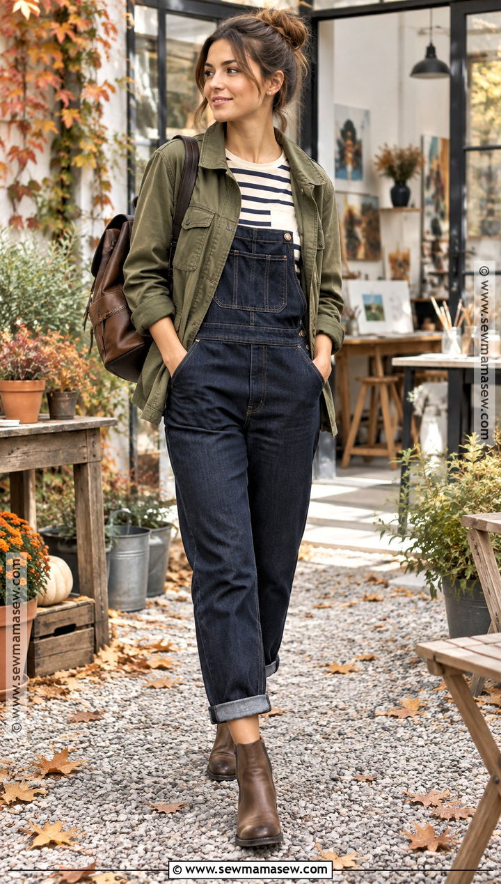 Pocket Fall Tee Shirt With Overalls - 20 Fall Tee Shirts
